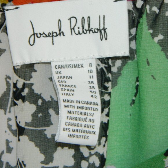 Joseph Ribkoff Sheer Floral Oversize Chiffon 3/4" Bell Cuff Sleeve Blouse Size 8 - Picture 12 of 16